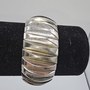 Vintage Leading Lady Hardwood Silver Bracelet